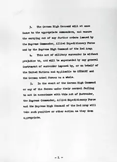 Contract: Document on the surrender of the Wehrmacht