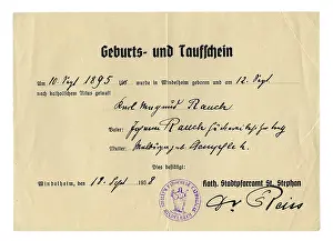 Baptismal: documents, birth and baptismal certificate for