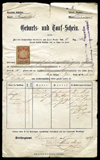 Diocese: documents, birth and christening certificate
