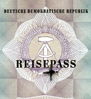 Watermark: documents, Germany, GDR, pass, 1989