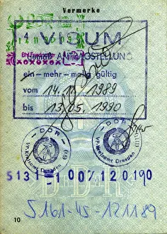 Outward: documents, Germany, GDR, pass with visa