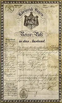 Kindom: documents, passport, Kindom of Bavaria, issued