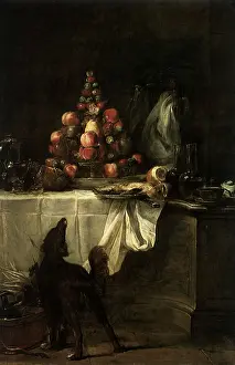 Chardin: Dog at the Buffet, by Chardin