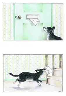 Fetching: Dog and Letter -cGet Well Card