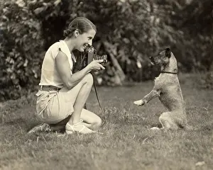 Photographing: Dog poses for the camera