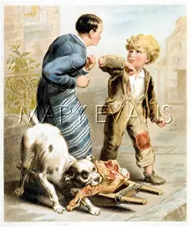 Bullying: DOG STEALS MEAT