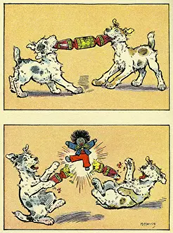 Mittie: Dogs pulling Xmas crackers