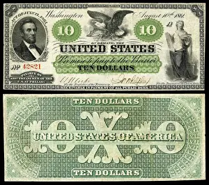 Lcgr1902: Ten Dollar Greenback, with engraving of President