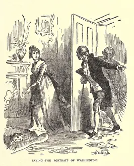 Heroines: Dolley Madison saving the portrait of George ?