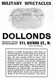 Sighted: Dollonds military spectacles advertisement, WW1