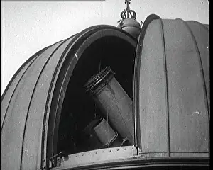 Reveal: Dome Of An Observatory Opening To Reveal A Telescope
