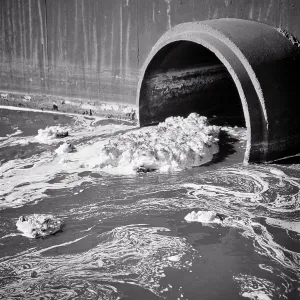 Runoff: Domestic and Industrial Pollution Pouring out