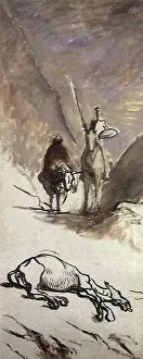 Sancho: Don Quixote and the Dead Mule, by Daumier