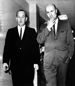 Bakersfield: Don Spade Cooley (left), with his attorney, ?