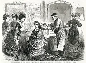 Donating: Donating hair to pope 1870