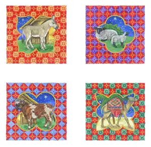 Tags: Donkey, Sheep, Ox, Camel ? Christmas gift tags