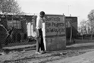Tembisa: Don't Vote graffitti on electricity sub station in