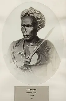 Assam: Doonaneeah, mixed race, Assam. Man with spear