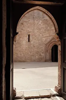 Andria: Door to courtyard, Castel del Monte, Andria, Puglia, Italy