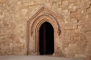 Apulia: Door to courtyard, Castel del Monte, Andria, Puglia, Italy