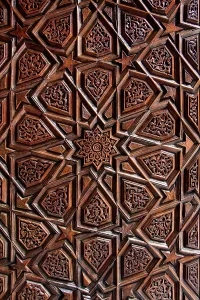 1419: Door of the Green Mosque in Bursa, Turkey