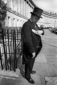 Brushing: The doorman at The Royal Crescent Hotel, Bath, Somerset