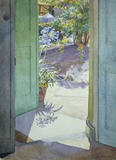 Dodd: Doorway, flowers and sunlight by Phyllis Dodd