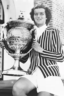 Copa: Doris Hart with the Copa de la Nacion, the trophy