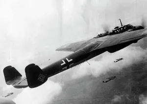 Aircrafts: Dornier Do 17 during an air attack, May 1940