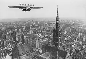 Montage: Dornier Do X over Danzig, 1932