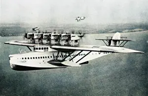 Dornier Do X (forward view) aloft with escorts