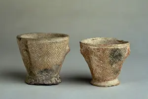 Minorca: Double-bottomed cups with geometric incision. 700-301 BC