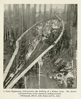 Bottomed: Double-bottomed frame of the Aquitania