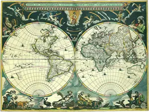 Galileo: Double Hemisphere Map 1662