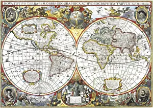 Balances: Double-Hemisphere Map of the World 1630