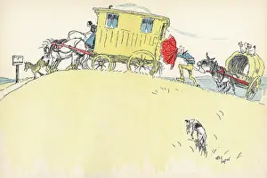 Tickler: Double page illustration, Mrs Tickler's Caravan