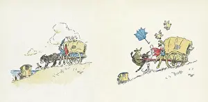 Stubborn: Double page illustration, Mrs Tickler's Caravan