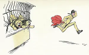 Afraid: Double page illustration, Mrs Tickler's Caravan