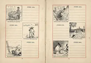 Sculling: Double page spread in a diary for 13-18 June