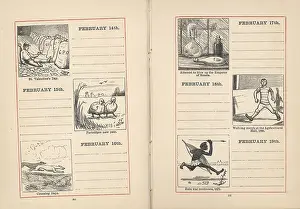 Partridges: Double page spread in a diary for 14-19 February