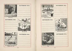 Weathercock: Double page spread in a diary for 22-27 November