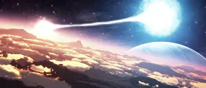 Tidal: A double star system as seen from a circling planet