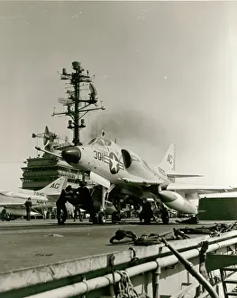 Depart: A Douglas A-4C Skyhawk 148526 about to depart
