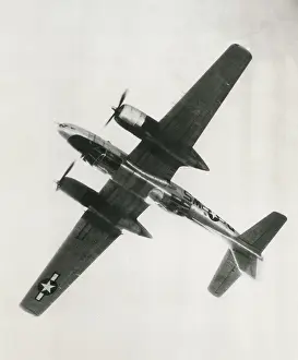 Invader: Douglas A26 Invader, bomber flying over Germany
