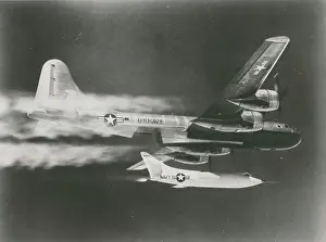 Skyrocket: A Douglas D-558-2 Skyrocket is launched from its Boeing B-29