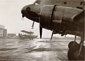 Stranraer: Douglas DC-3 with a Supermarine Stranraer in the background