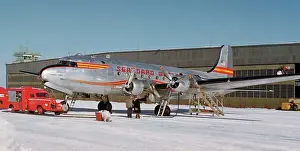 Seaboard: Douglas DC-4 of Seaboard World (forward view, on the gr