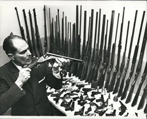 Illegally: Douglas Gomez, firearms expert, with amnesty guns, London
