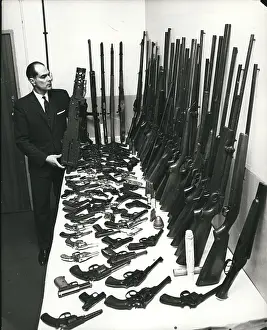 Illegally: Douglas Gomez, firearms expert, with amnesty guns, London