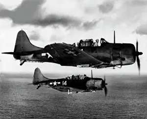 Secondflight: Douglas SBD-5 Dauntless pair over the Pacific, 26 June
